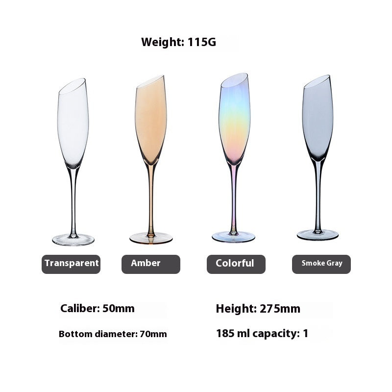 Beveled Crystal Goblet Electroplated Elegant Beverage Glass