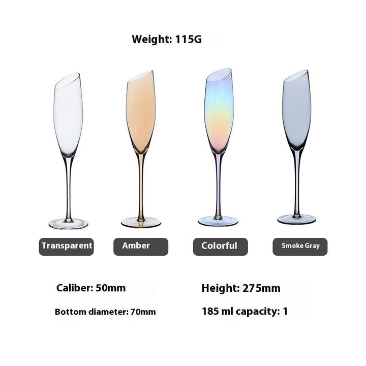 Beveled Crystal Goblet Electroplated Elegant Beverage Glass