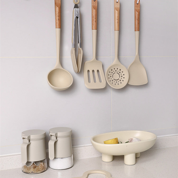 High Temperature Silicone Kitchen Utensils Set Spatula Spoon Colander