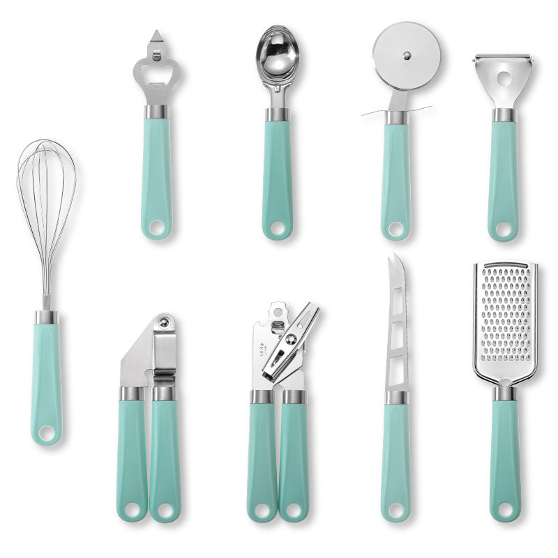 Creative Stainless Steel Kitchen Utensils Plastic Handle Set