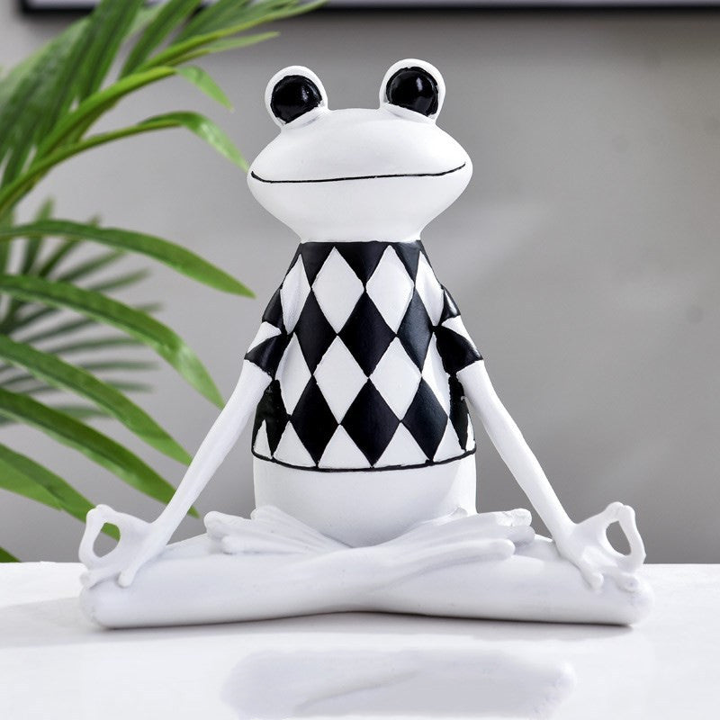 Yoga Frog Resin Figurine Meditation Animal Home Decor Statue