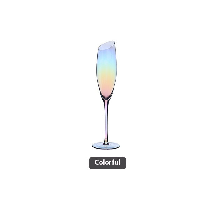 Beveled Crystal Goblet Electroplated Elegant Beverage Glass