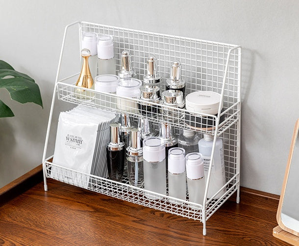 Wrought Iron Double Layer Kitchen Storage Rack Organizer