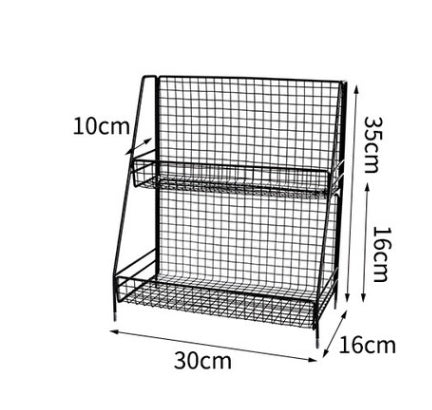 Wrought Iron Double Layer Kitchen Storage Rack Organizer