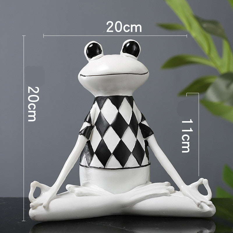 Cute Frog Figurine TV Cabinet Office Room Decor Accent