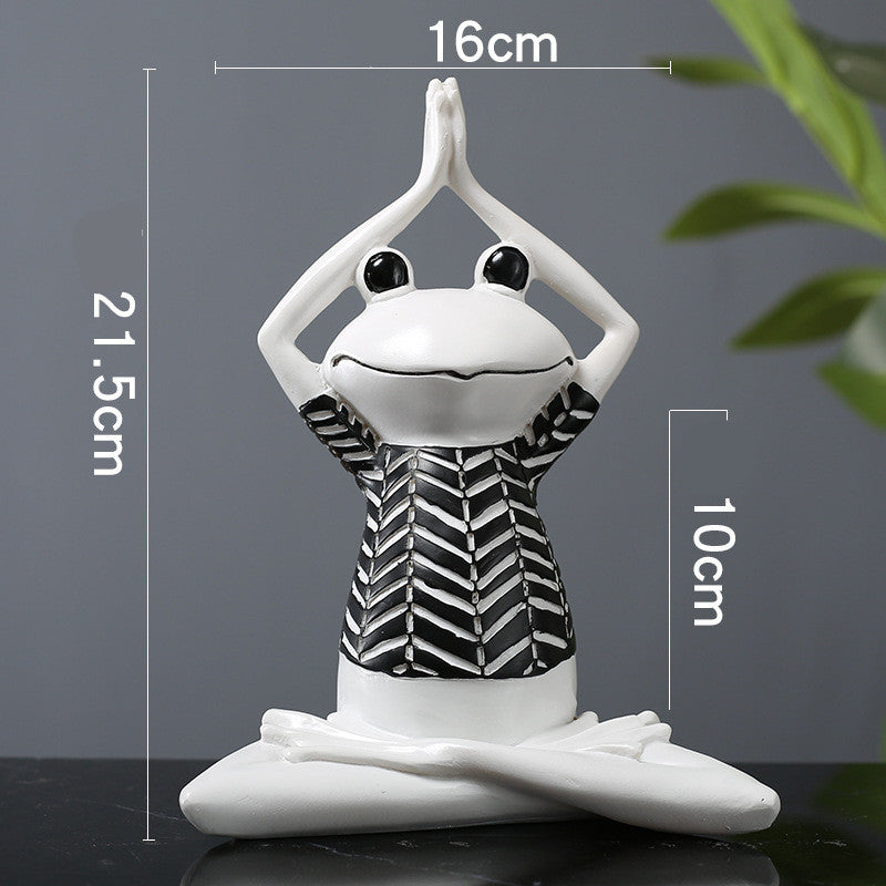 Cute Frog Figurine TV Cabinet Office Room Decor Accent