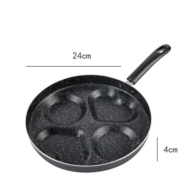 Love Frying Pan Non-Stick Flat Bottom Four-Hole Omelette Pan
