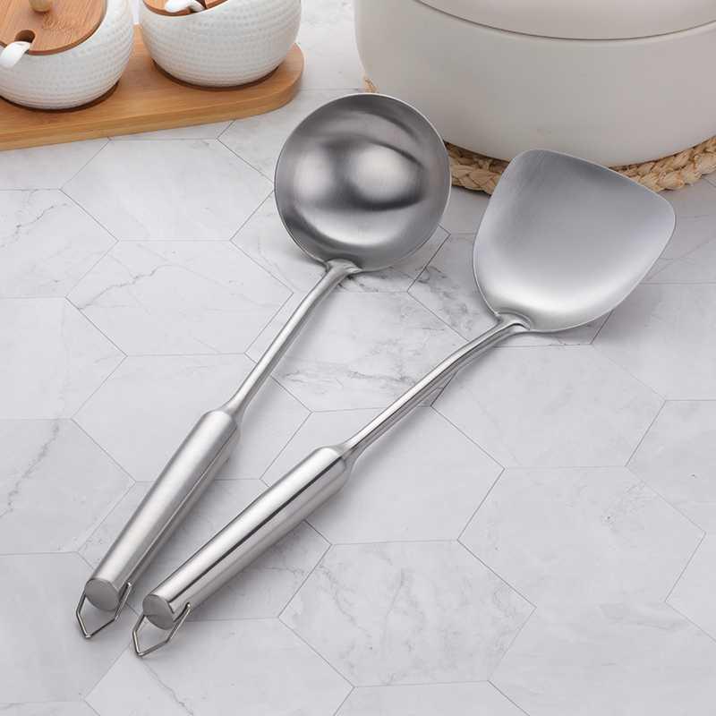 Stainless Steel Long Handle Kitchen Spatula Spoon Set