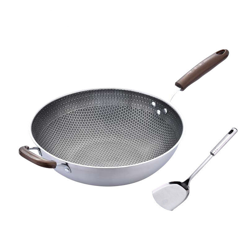 Stainless Steel Non Stick Wok Induction Gas Stove Cooking Pan