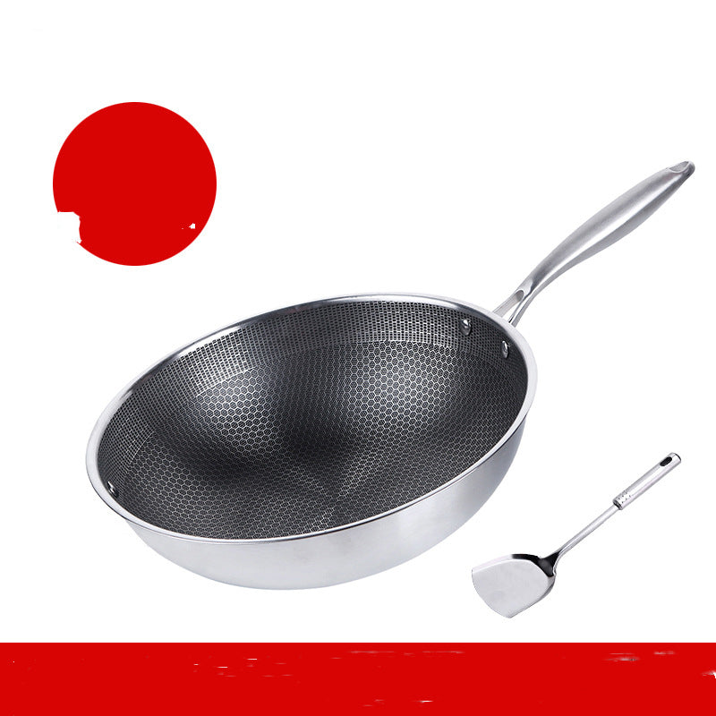 Stainless Steel Non Stick Wok Induction Gas Stove Cooking Pan