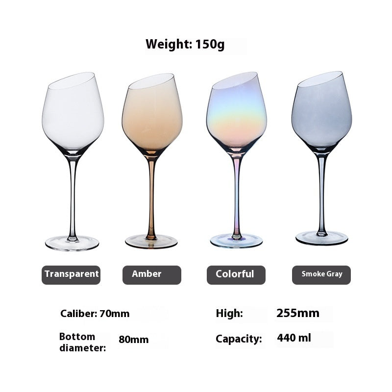 Beveled Crystal Goblet Electroplated Elegant Beverage Glass