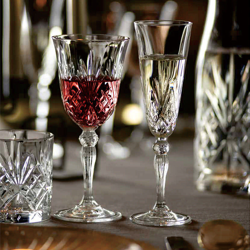Carved Crystal Goblet For Elegant Beverage Serving