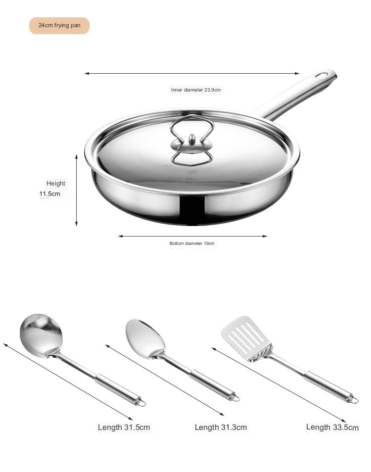 Stainless Steel Thick Cookware Kitchen Utensil Set