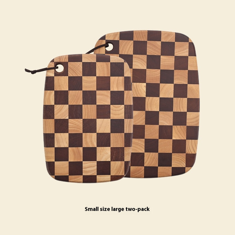 Acacia Wood Chessboard Grid Cutting Board Solid Wood Kitchen Board
