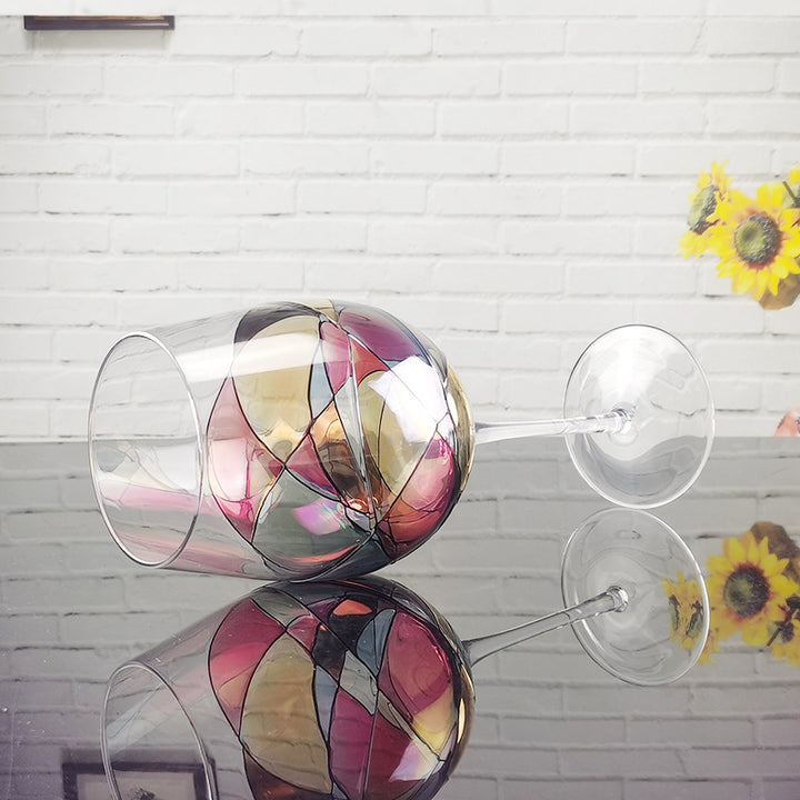 Colored Crystal Goblet For Household Beverage Serving