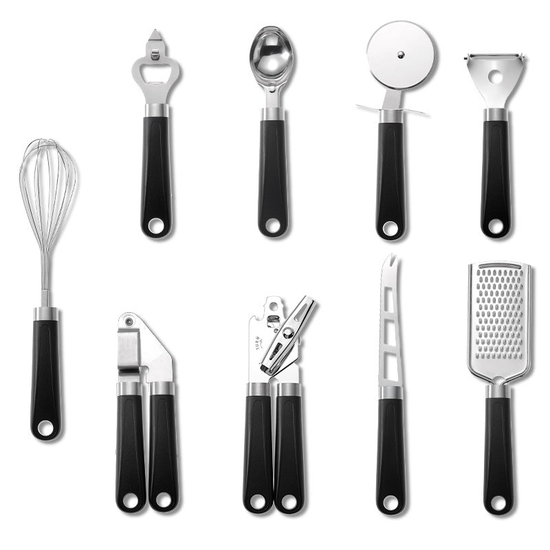 Creative Stainless Steel Kitchen Utensils Plastic Handle Set