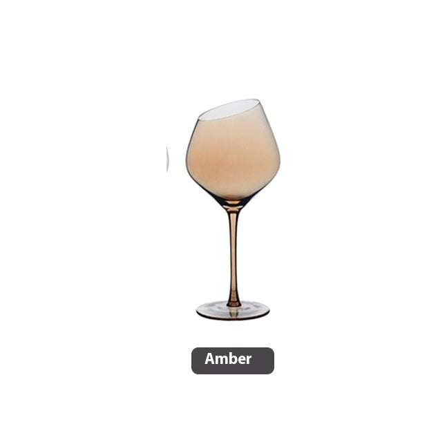 Beveled Crystal Goblet Electroplated Elegant Beverage Glass