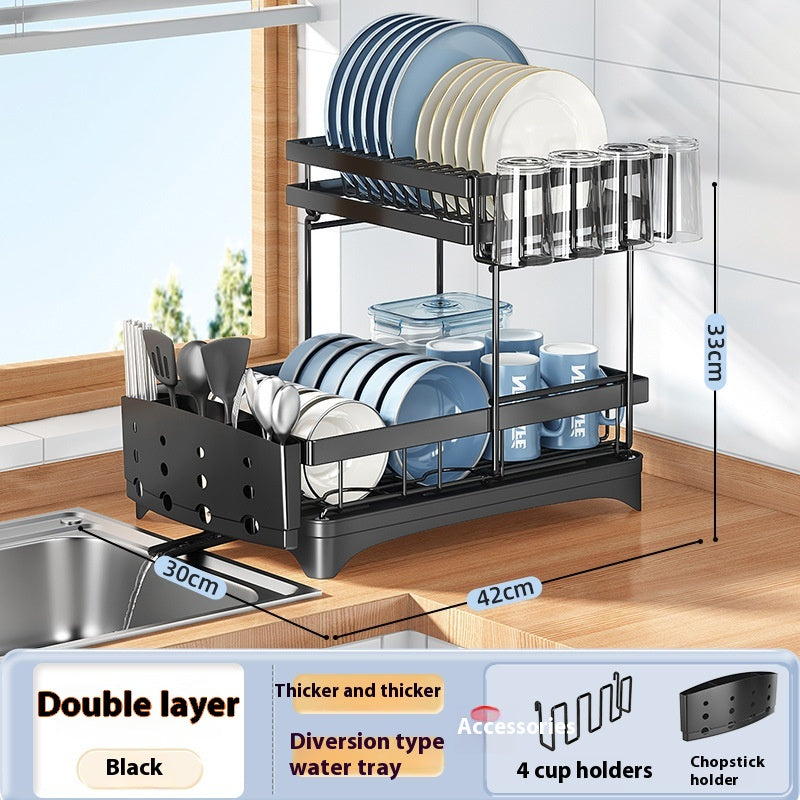 Kitchen Dish Drying Rack Tableware Flatware Storage Organizer Holder