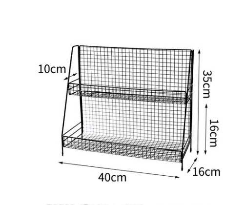 Wrought Iron Double Layer Kitchen Storage Rack Organizer