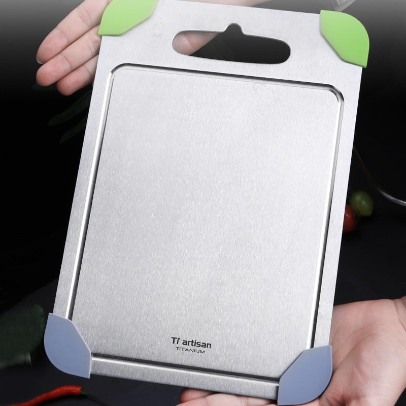 Pure Titanium Thickened Kitchen Cutting Board With Groove Household