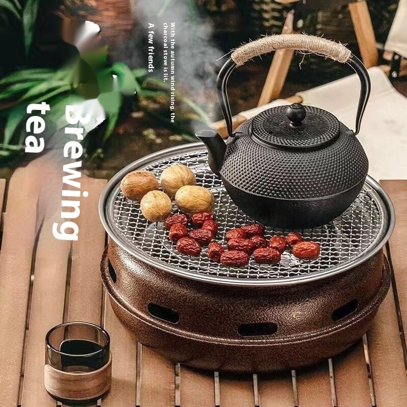 Portable Smokeless Charcoal BBQ Grill Oven Household Outdoor Cooker