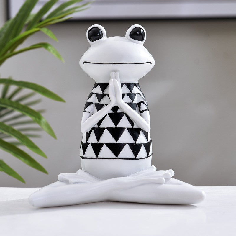 Yoga Frog Resin Figurine Meditation Animal Home Decor Statue