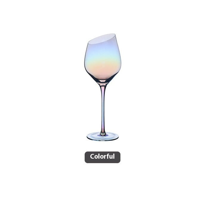 Beveled Crystal Goblet Electroplated Elegant Beverage Glass