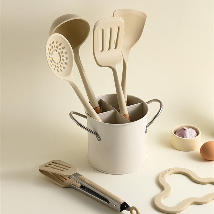 High Temperature Silicone Kitchen Utensils Set Spatula Spoon Colander