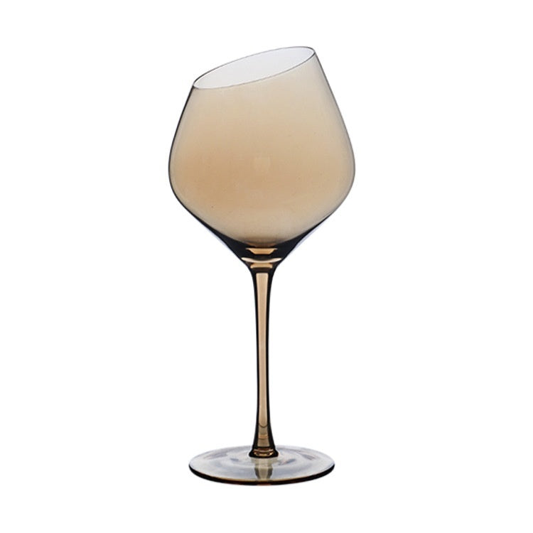 Beveled Crystal Goblet Electroplated Elegant Beverage Glass