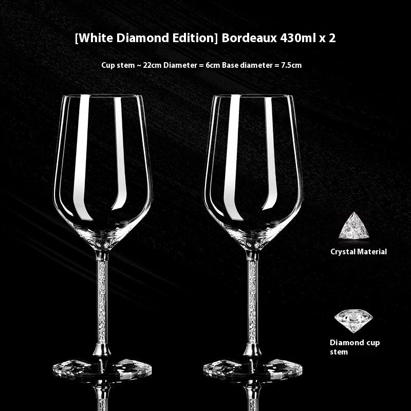 Crystal White Diamond Gold Foil Goblet Drinking Glass