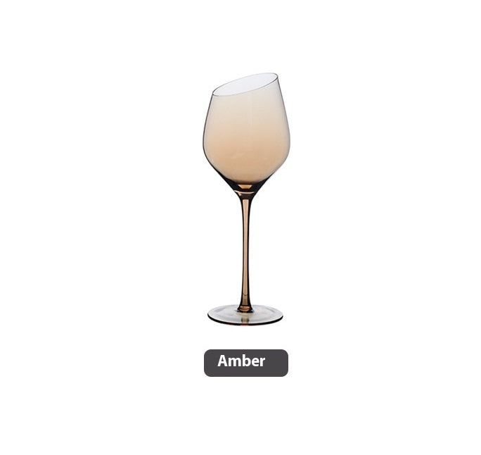Beveled Crystal Goblet Electroplated Elegant Beverage Glass