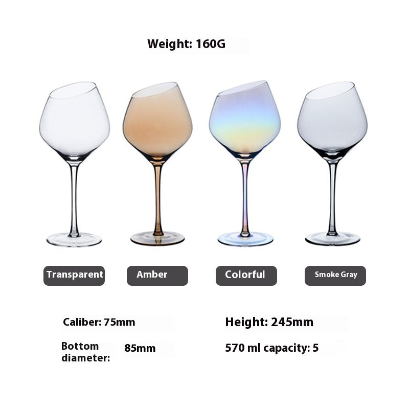 Beveled Crystal Goblet Electroplated Elegant Beverage Glass