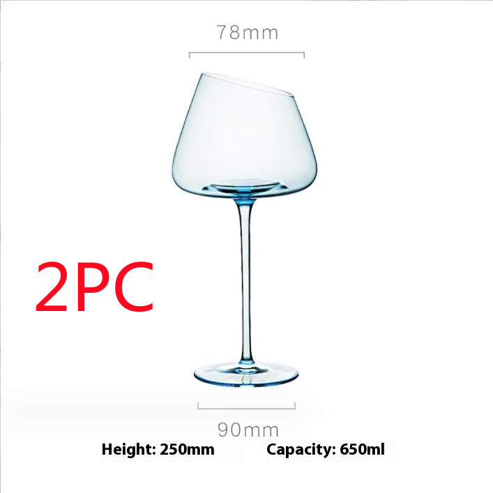 Klein Blue Crystal Glass Goblet For Elegant Beverage Serving