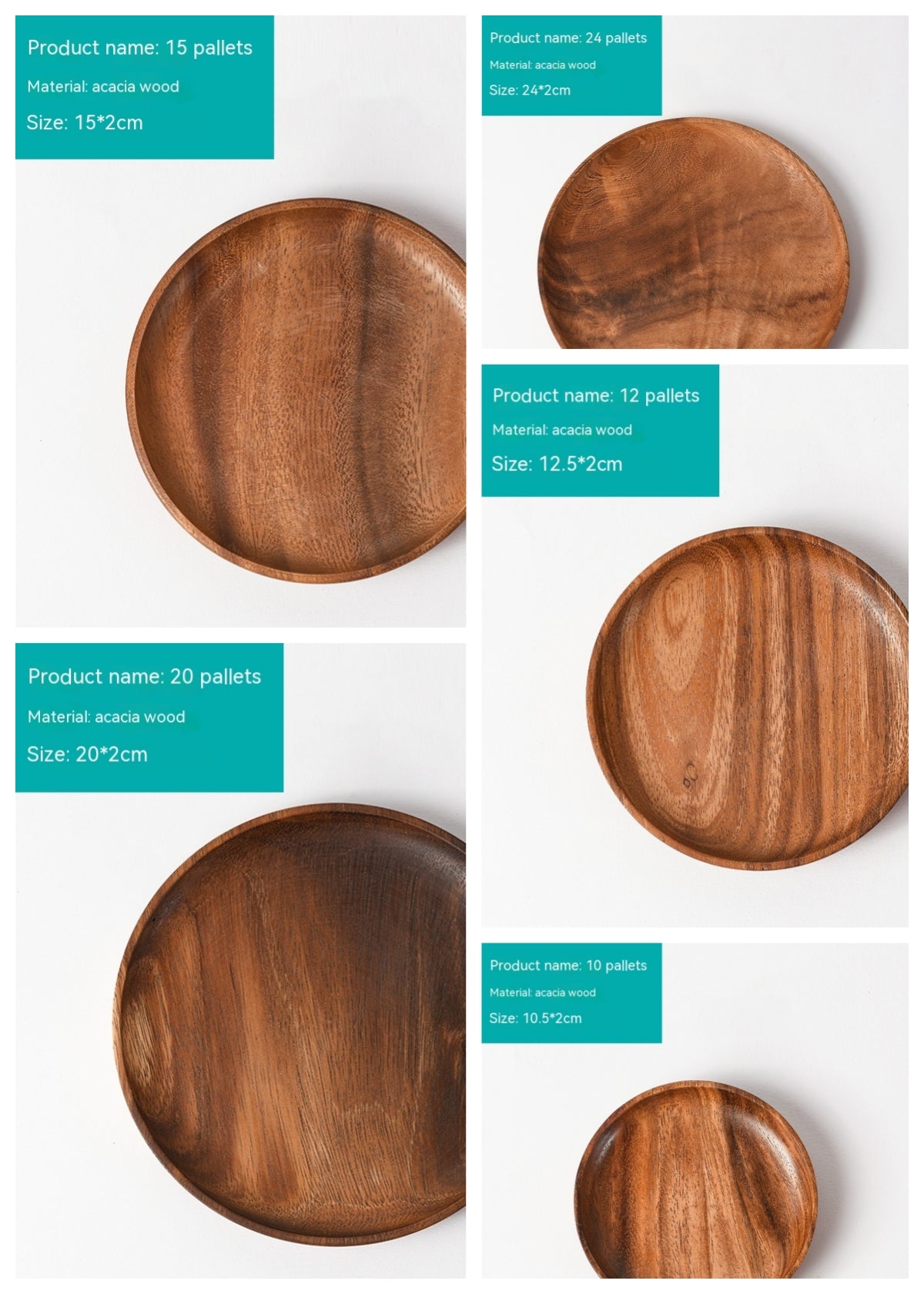 Japanese-style Household Walnut Acacia Mangium Round Dish