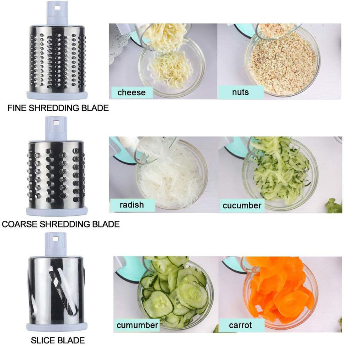Multifunctional Round Mandoline Vegetable And Cheese Slicer
