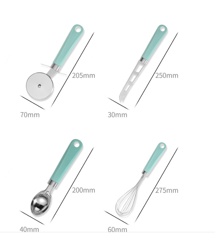 Creative Stainless Steel Kitchen Utensils Plastic Handle Set