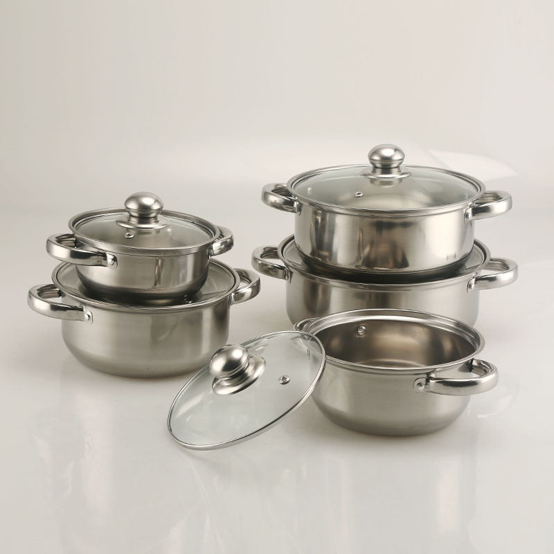 Stainless Steel Wire Handle Milk Pot Soup Pot Steamer Suit