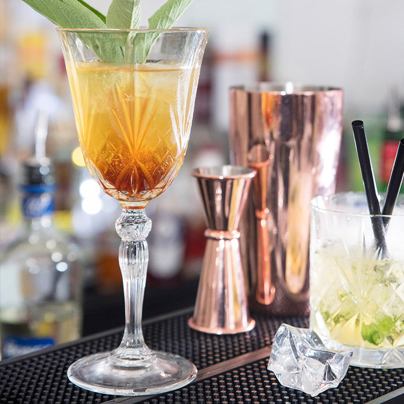 Carved Crystal Goblet For Elegant Beverage Serving
