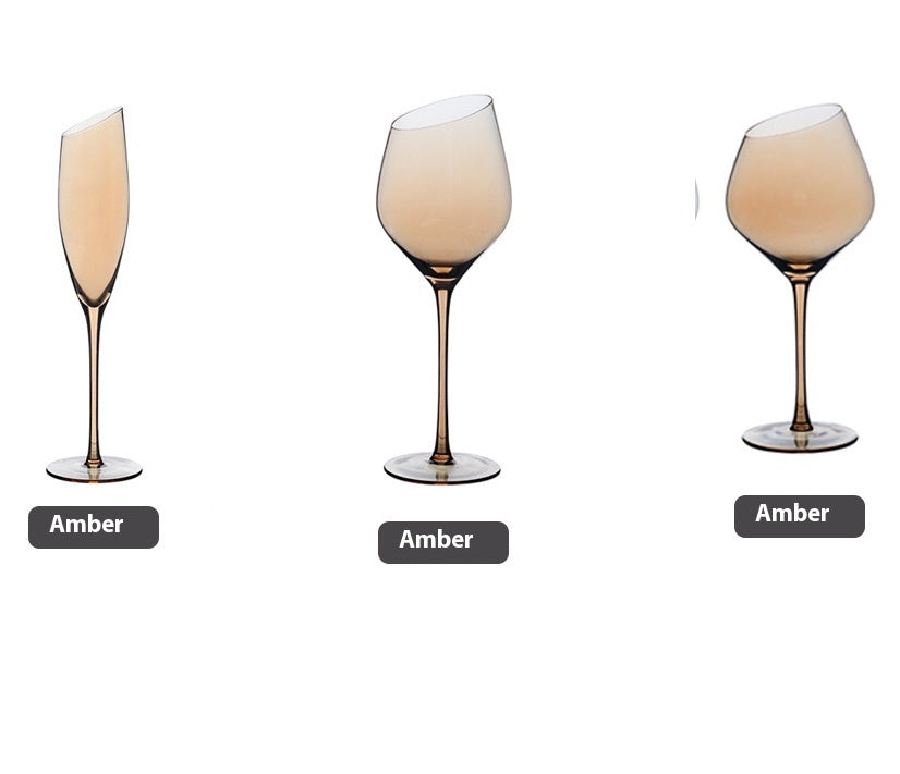 Beveled Crystal Goblet Electroplated Elegant Beverage Glass
